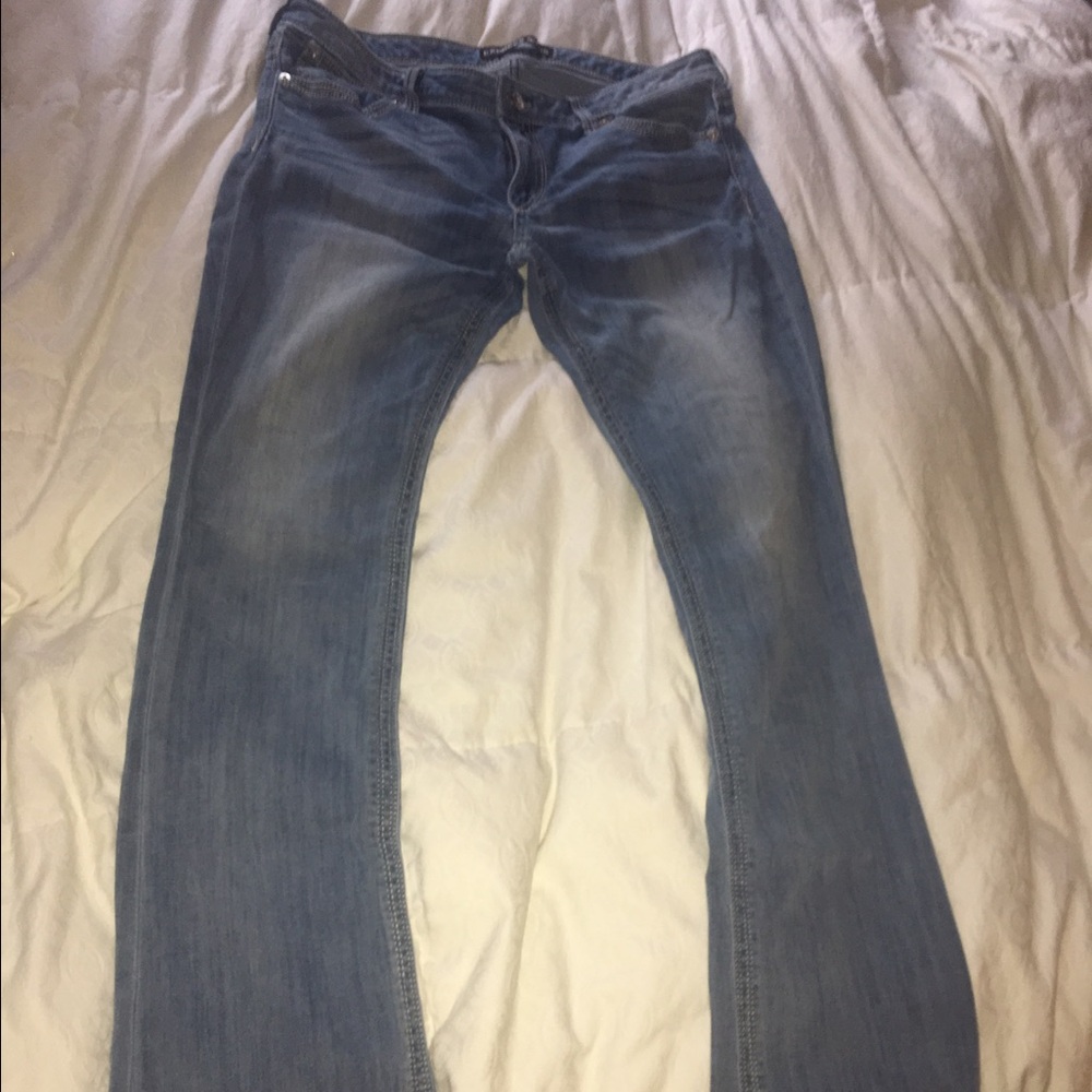 EXPRESS Vintage Low Rise Boot Cut Jeans Size 14 Long In EUC